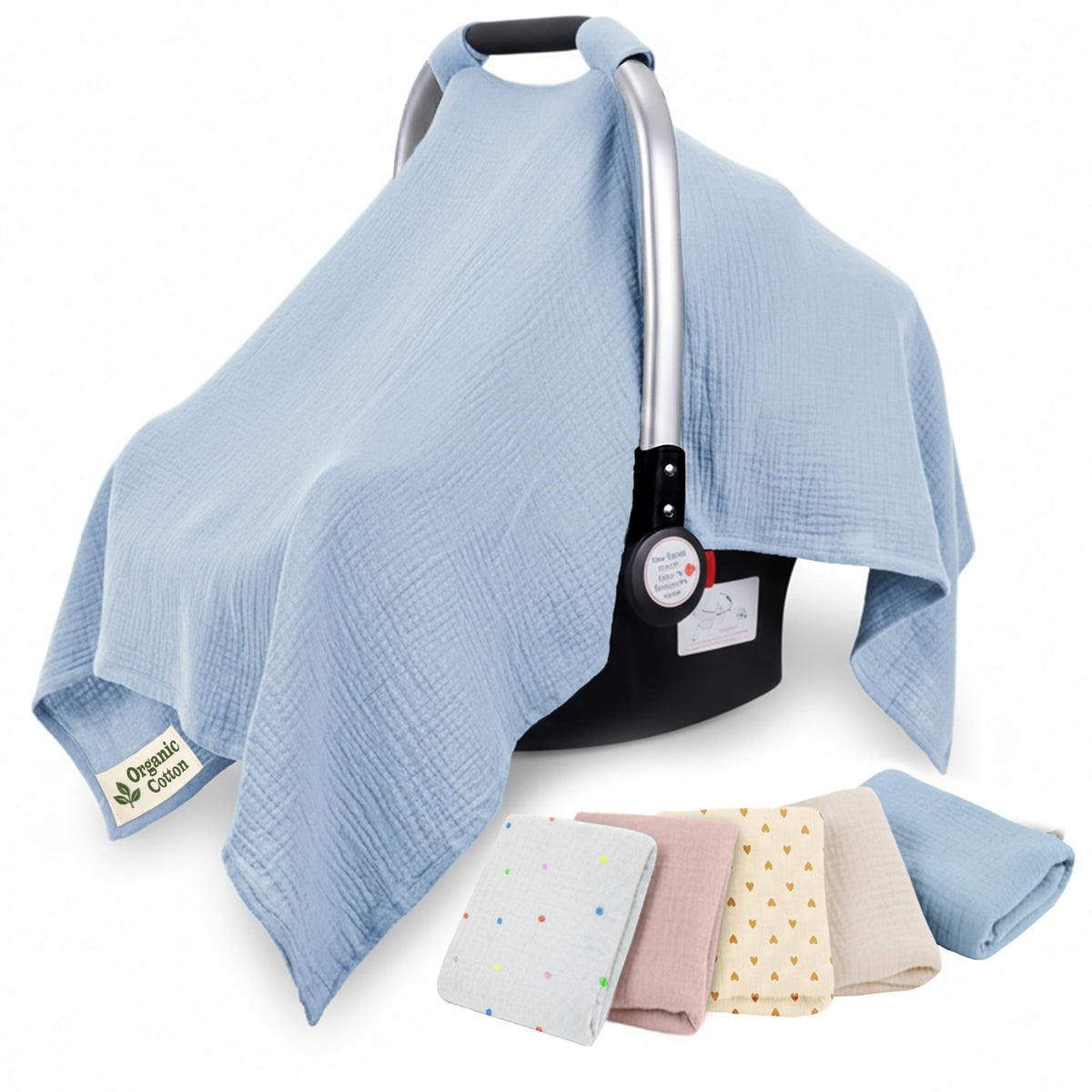 Organic Muslin Cotton Car Seat Cover