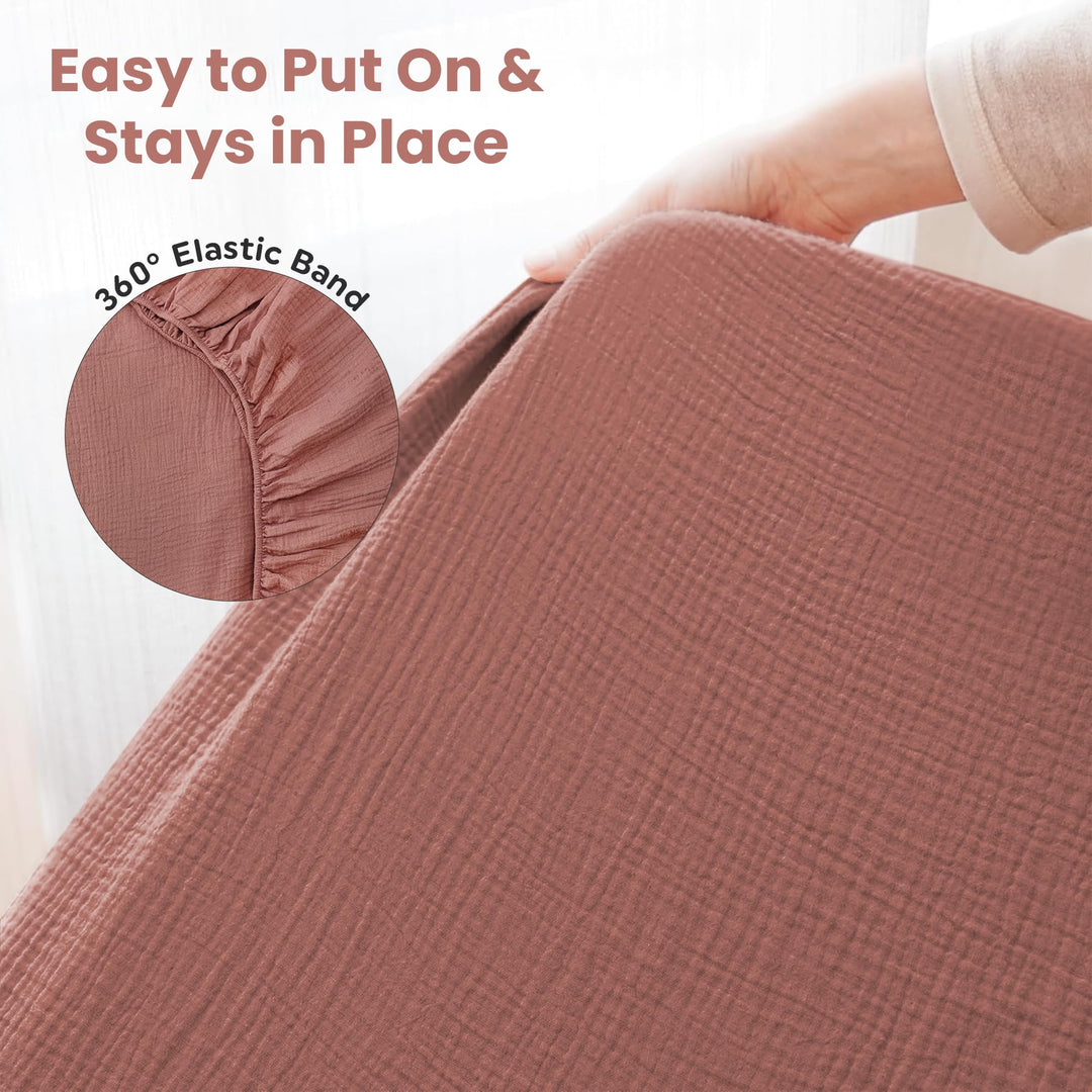 100% Organic Cotton Muslin Baby Bassinet Baby Sheet 33 X 17 Inch Soft Breathable Lightweight Stretchable Bed Sheet 2 Pack Gentle On Skin Durable Snug Fit Sheet for Newborn Bassinet Mattress
