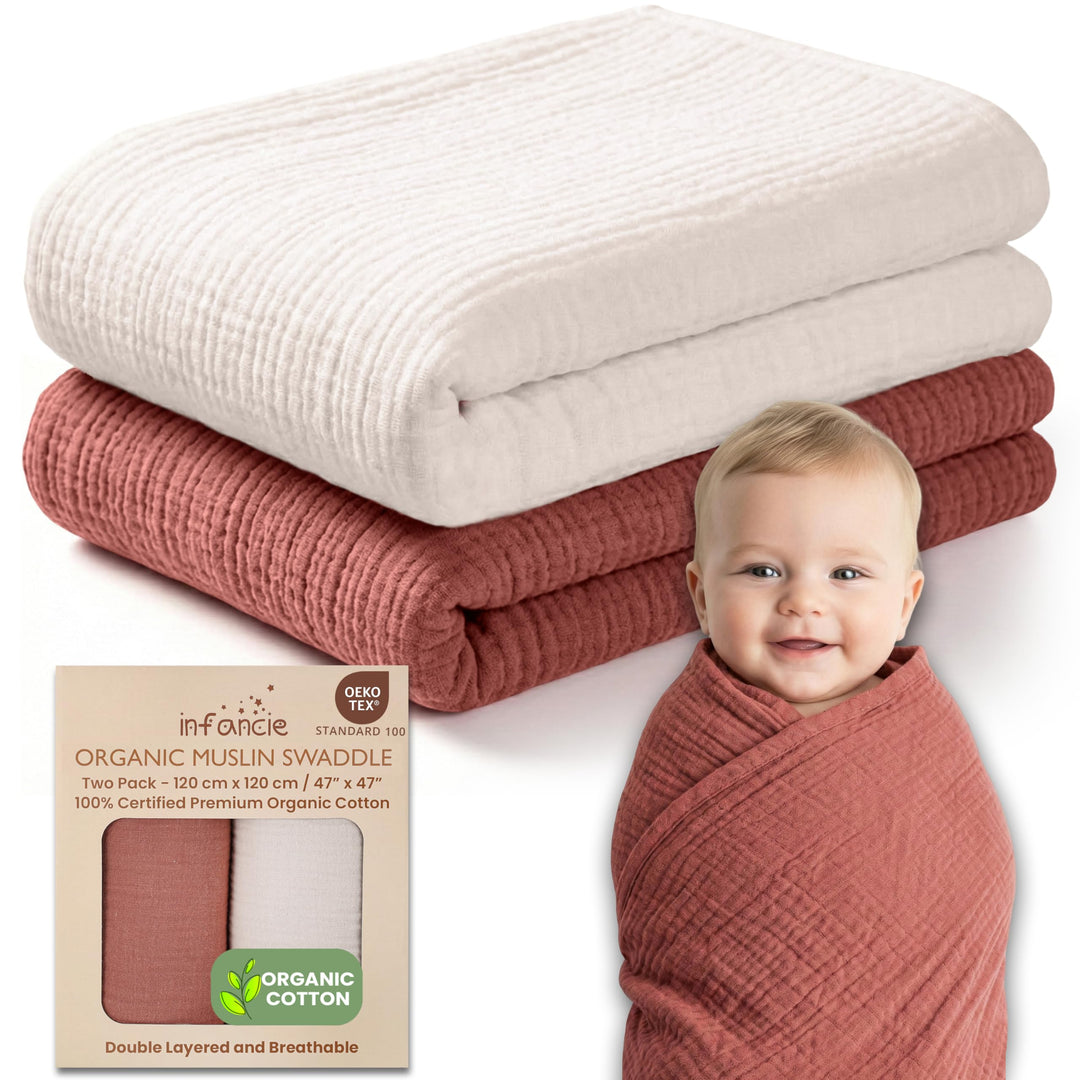 Infancie Organic Cotton Muslin Baby Blanket