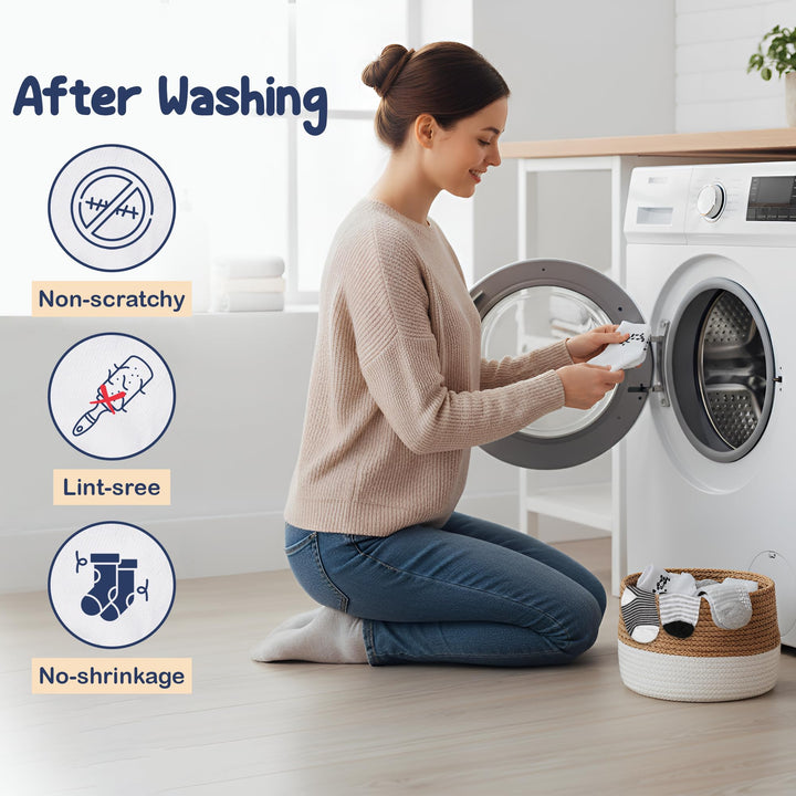 Mother's Choice Organic Cotton Baby Socks 6-12 Months, 12 Pairs Unisex Anti Slip - Soft & Hypoallergenic Baby Girl & Boys Socks (US, Age, 6 Months, 12 Months, Gray - White)