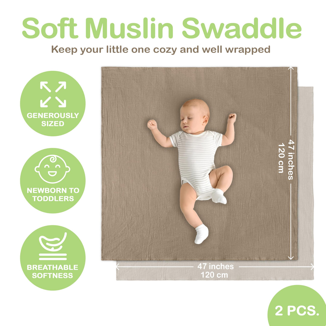 Infancie Organic Cotton Muslin Baby Blanket