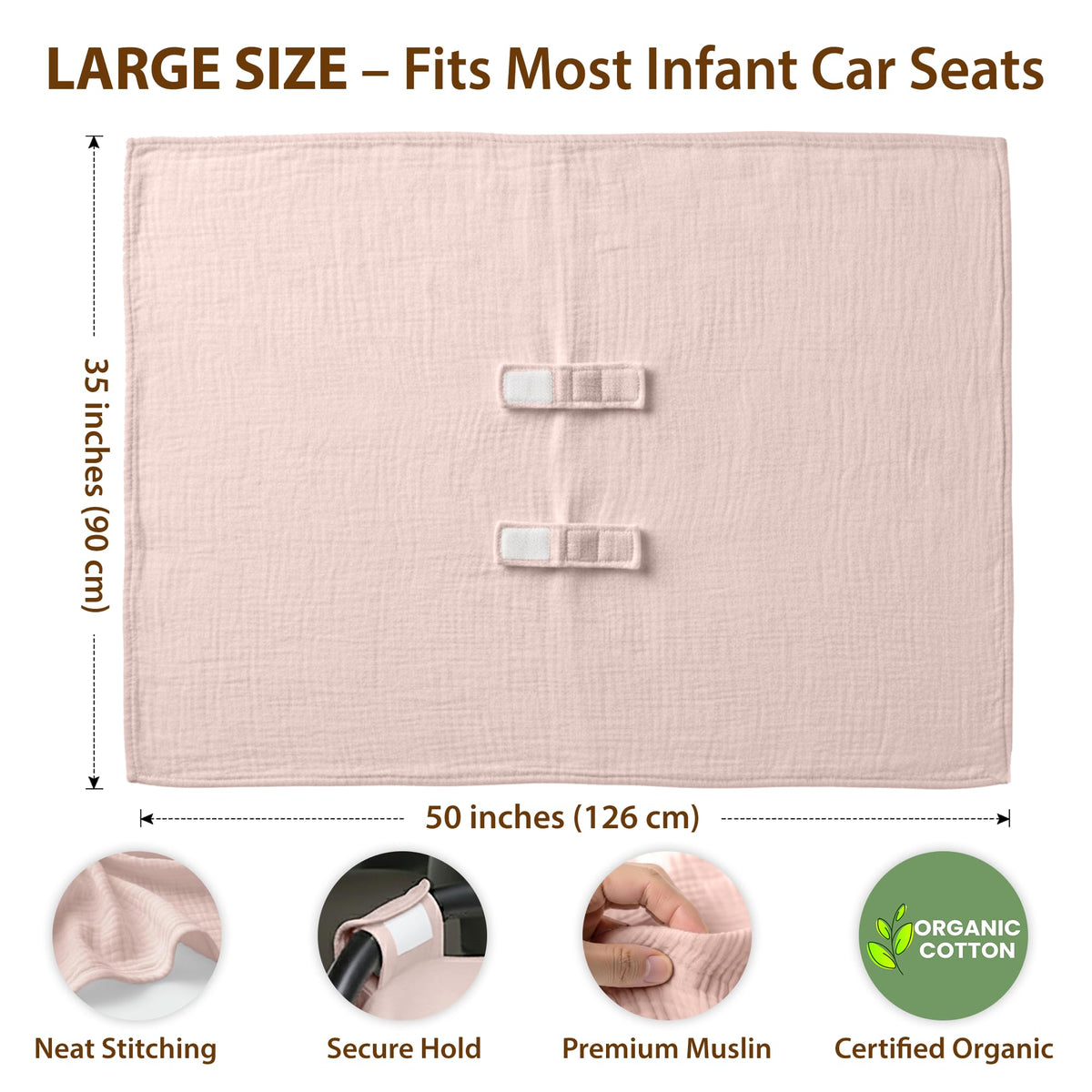 Organic Muslin Cotton Car Seat Cover