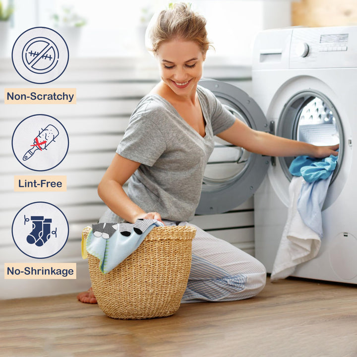 Mother's Choice Organic Cotton Baby Socks, 12 Pairs, Unisex 0-6 Months - Soft, Hypoallergenic Newborn & Infant Socks - Baby Girl & Boy Gifts, (12Pcs, Gray - White)