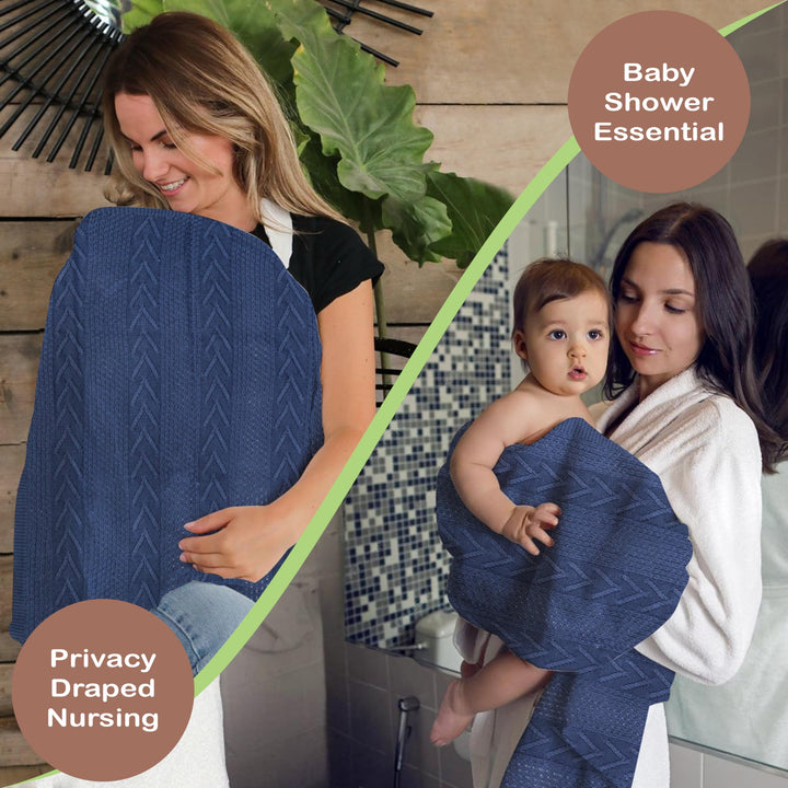 Organic Cotton Knit Baby Blanket 31.5 X 43.3 Inches Soft and Breathable Baby Blanket for Boys and Girls Perfect Swaddle Blanket and Baby Blankets Neutral for Infants Toddlers All Seasons