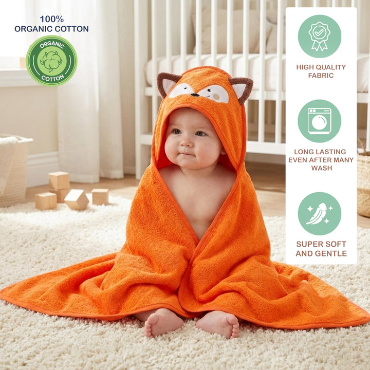 Mother's Choice Baby Towels 100% Organic Cotton Butterfly Hooded Design, Oeko-TEX Certified, Ultra-Soft Absorbent Hooded Bath Towel for Newborn Girls, (Butterfly)