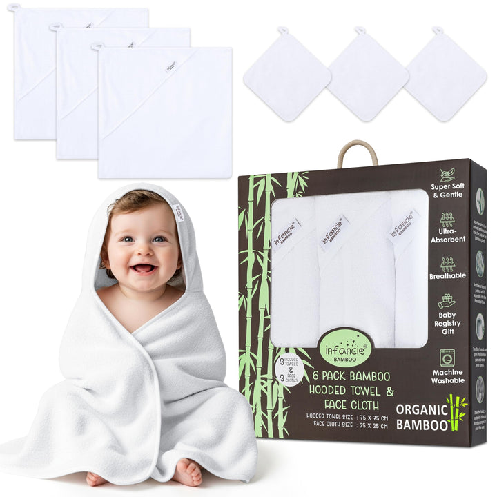 Infancie Premium Bamboo Baby Hooded Towel For Infant