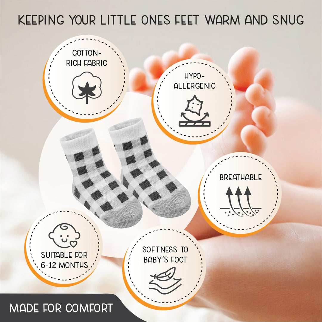 GOTS Certified Organic Cotton Rich Blend Baby Socks 12 Pairs For 0 - 6 (M) Baby Girl Soft, Stretchable & Comfortable Girl newborn Socks, Adorable Sock Shoes For Baby Girl, Gift For Little, Pink