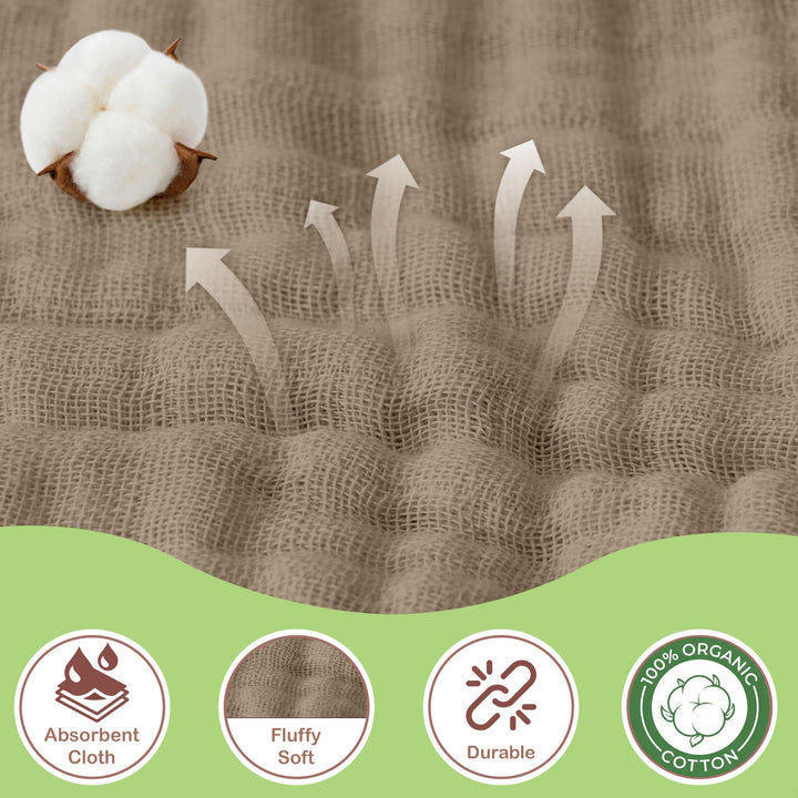 Infancie Organic Cotton Muslin Baby Hooded Towels