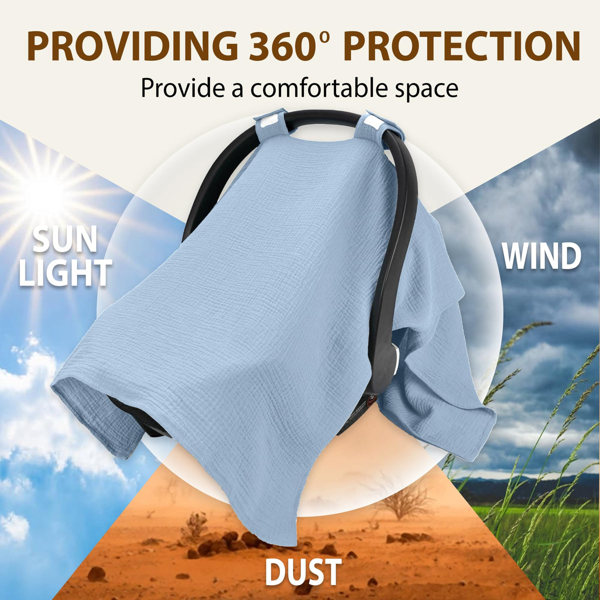 Organic Muslin Cotton Car Seat Cover