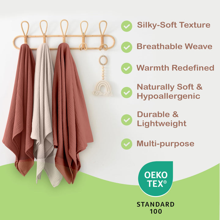 Infancie Organic Cotton Muslin Baby Blanket