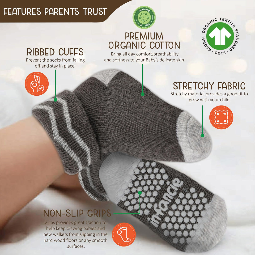 GOTS Certified Organic Cotton Rich Blend Baby Socks 12 Pairs For 0 - 6 (M) Baby Girl Soft, Stretchable & Comfortable Girl newborn Socks, Adorable Sock Shoes For Baby Girl, Gift For Little, Pink