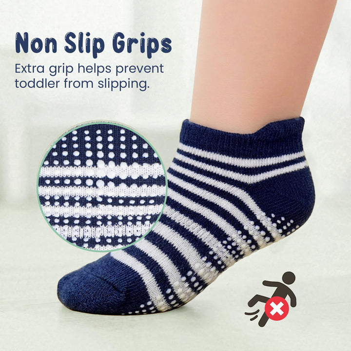 Mother's Choice Organic Cotton Socks For Toddler Boys Girls - Breathable, Non Slip Toddler Socks 2t-3t-4t-5t,