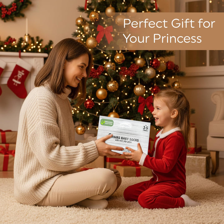 Mother's Choice Ruffle Socks 1–3 Years 6 Pairs– Baby Non Slip Socks, Baby Sock & Gripper for Toddlers with Soft Fabric for Safe Walking, Crawling and Everyday Comfort (US, Age, 1 Year, 3 Years, White)