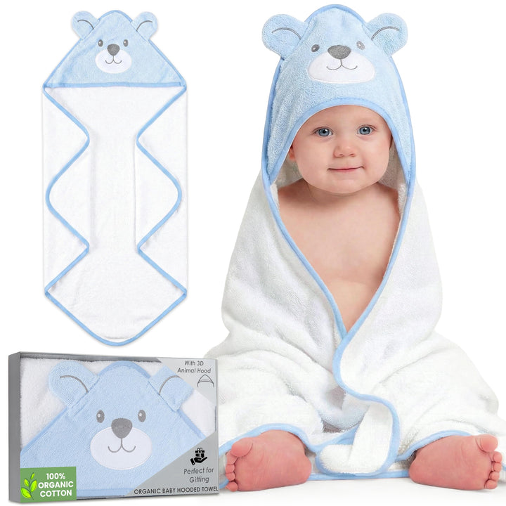 Mother's Choice Baby Towels 100% Organic Cotton Butterfly Hooded Design, Oeko-TEX Certified, Ultra-Soft Absorbent Hooded Bath Towel for Newborn Girls, (Butterfly)