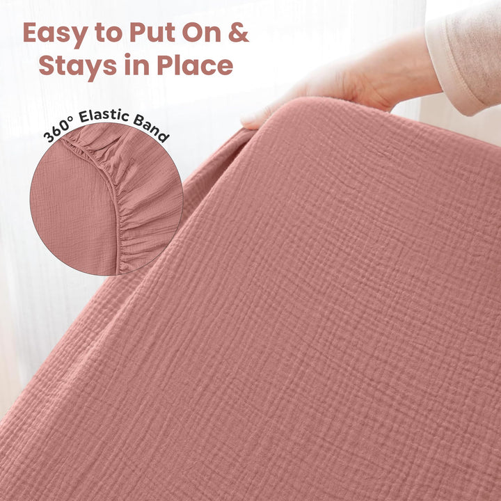 100% Organic Cotton Muslin Baby Bassinet Baby Sheet 33 X 17 Inch Soft Breathable Lightweight Stretchable Bed Sheet 2 Pack Gentle On Skin Durable Snug Fit Sheet for Newborn Bassinet Mattress