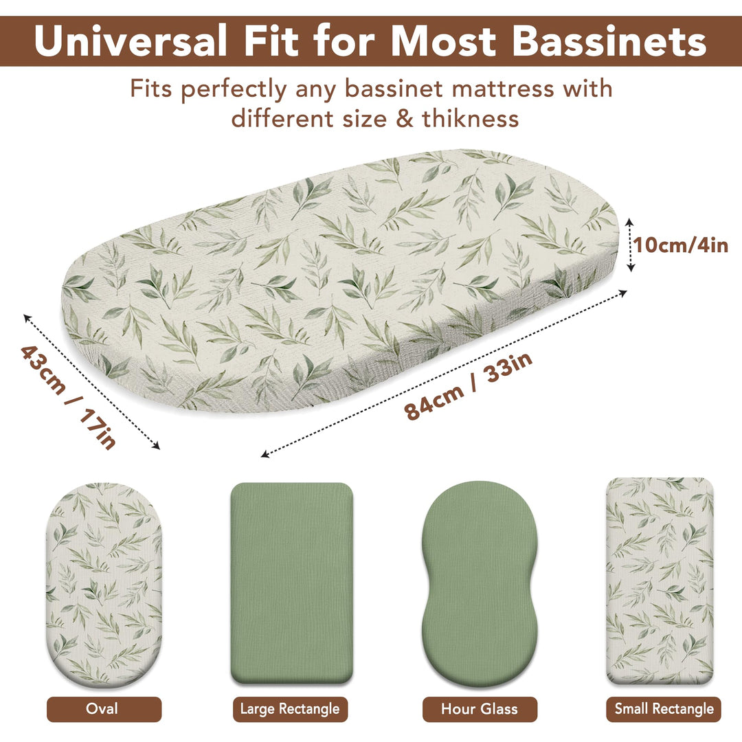 100% Organic Cotton Muslin Baby Bassinet Baby Sheet 33 X 17 Inch Soft Breathable Lightweight Stretchable Bed Sheet 2 Pack Gentle On Skin Durable Snug Fit Sheet for Newborn Bassinet Mattress