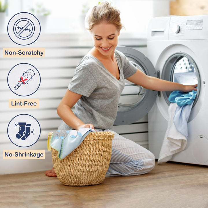 Mother's Choice Organic Cotton Baby Socks, 12 Pairs, Unisex 0-6 Months - Soft, Hypoallergenic Newborn & Infant Socks - Baby Girl & Boy Gifts, (12Pcs, Blue - Gray - White)