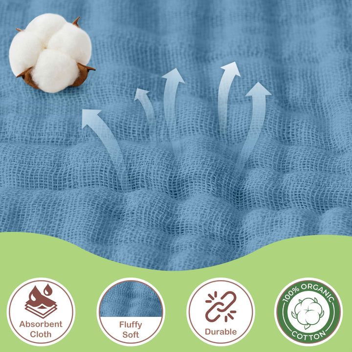 Infancie Organic Cotton Muslin Baby Hooded Towels