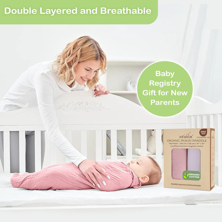 Infancie Organic Cotton Muslin Baby Blanket