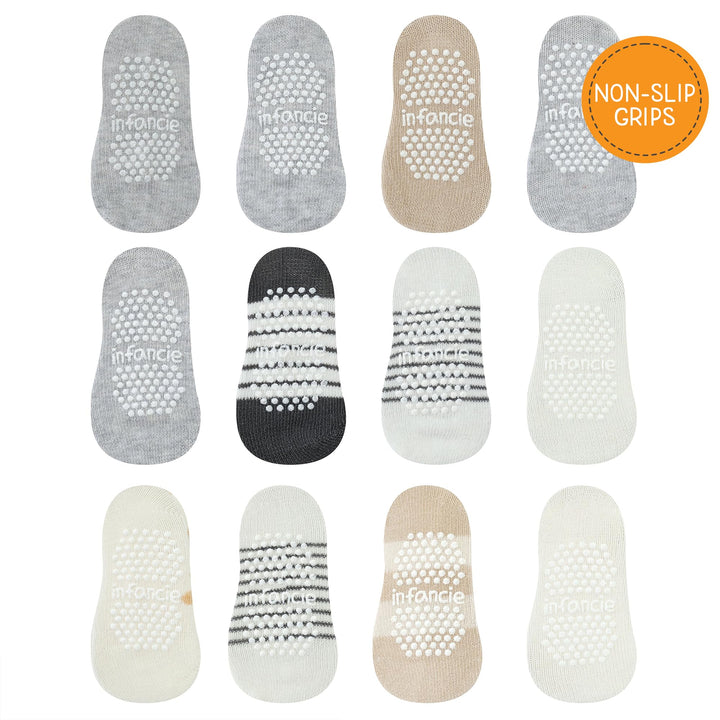 GOTS Certified Organic Cotton Rich Blend Baby Socks 12 Pairs For 0 - 6 (M) Baby Girl Soft, Stretchable & Comfortable Girl newborn Socks, Adorable Sock Shoes For Baby Girl, Gift For Little, Pink