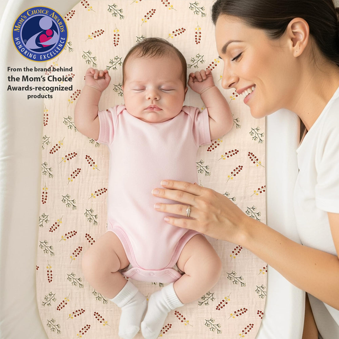 100% Organic Cotton Muslin Baby Bassinet Baby Sheet 33 X 17 Inch Soft Breathable Lightweight Stretchable Bed Sheet 2 Pack Gentle On Skin Durable Snug Fit Sheet for Newborn Bassinet Mattress