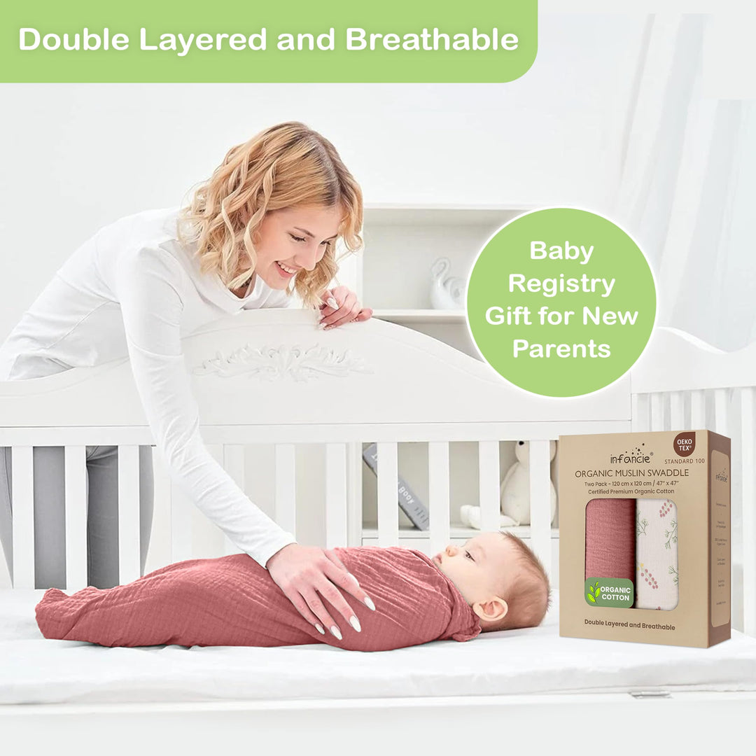 Infancie Organic Cotton Muslin Baby Blanket
