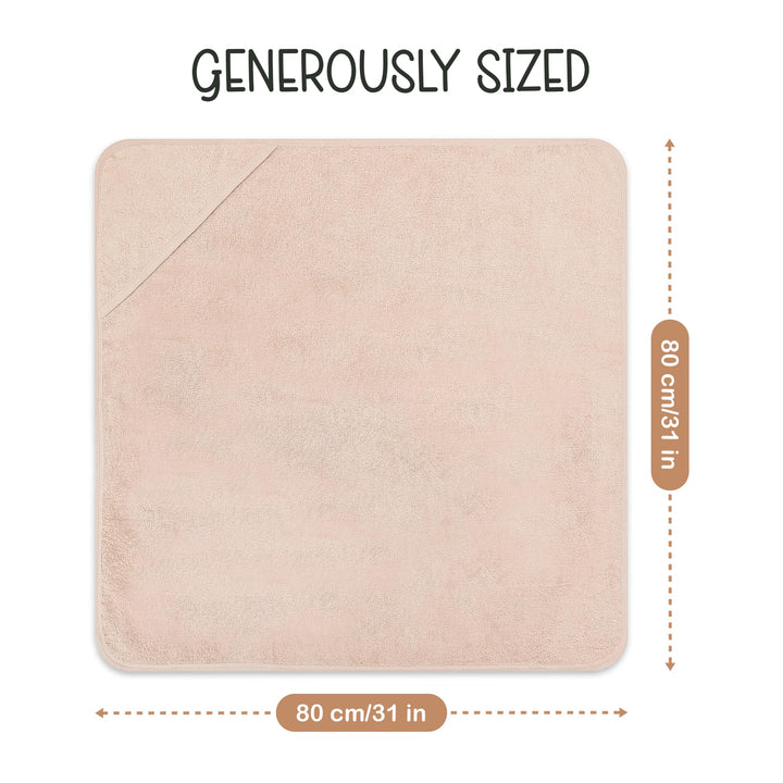 100% Organic Cotton Plush Woven Hooded Baby Bath Towels - Soft and Absorbent 31x31 Inches for Newborns and Kids, Hooded Baby Towels, Premium Infant Towels (Ivory)