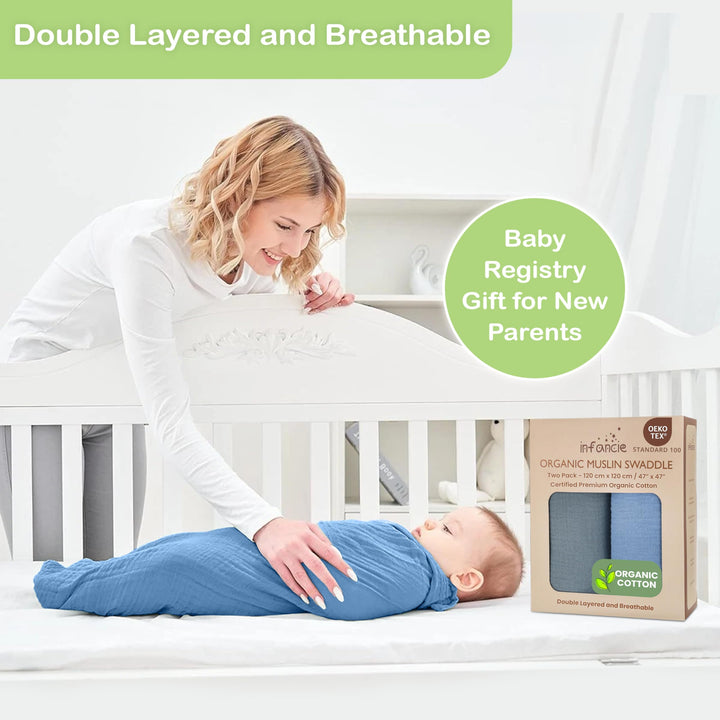 Infancie Organic Cotton Muslin Baby Blanket