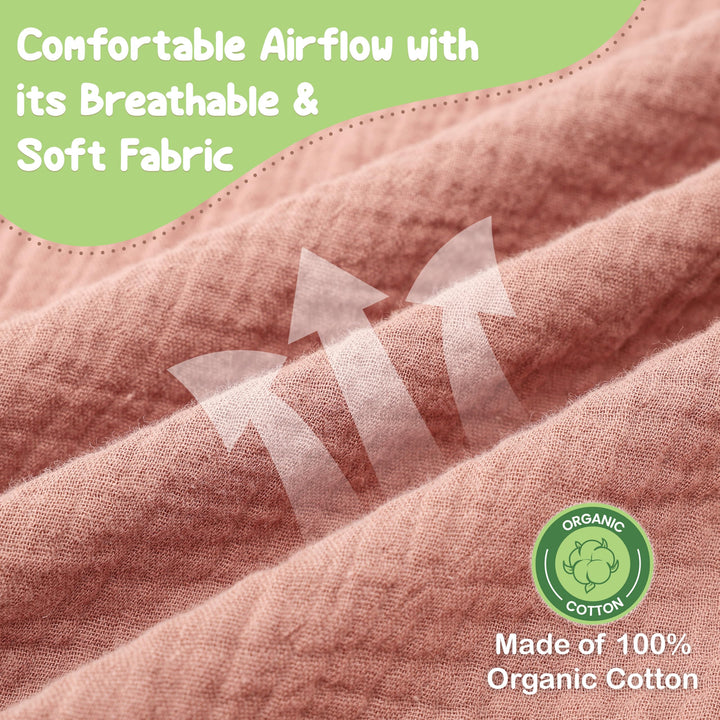 100% Organic Cotton Nursing Cover & Shawl - 43 x 28 Inch Breathable Muslin Breastfeeding Nursing Apron Cover with Arch Neckline for Mothers, Multi-use Carseat Canopy