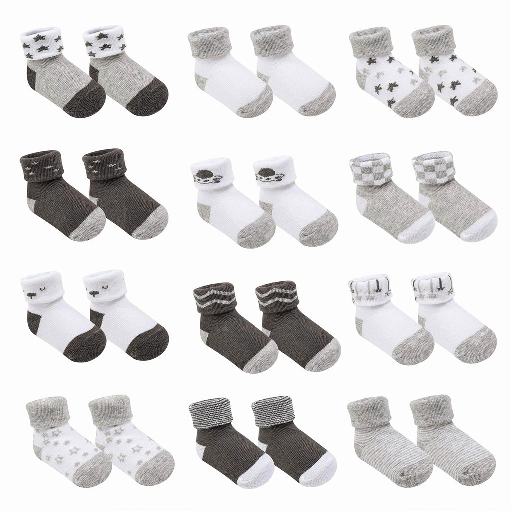 GOTS Certified Organic Cotton Rich Blend Baby Socks 12 Pairs For 0 - 6 (M) Baby Girl Soft, Stretchable & Comfortable Girl newborn Socks, Adorable Sock Shoes For Baby Girl, Gift For Little, Pink