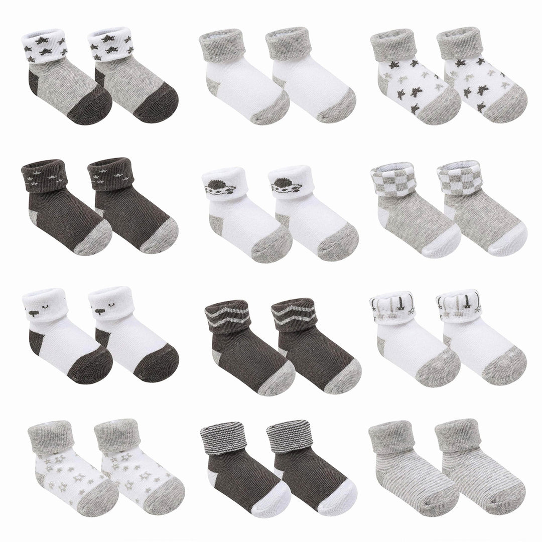 GOTS Certified Organic Cotton Rich Blend Baby Socks 12 Pairs For 0 - 6 (M) Baby Girl Soft, Stretchable & Comfortable Girl newborn Socks, Adorable Sock Shoes For Baby Girl, Gift For Little, Pink