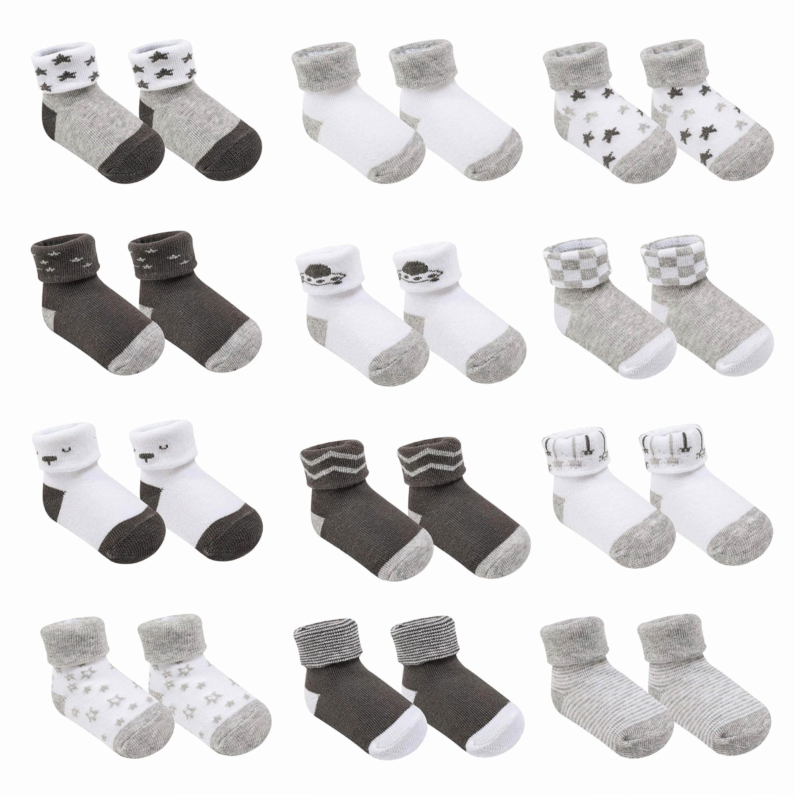 GOTS Certified Organic Cotton Rich Blend Baby Socks 12 Pairs For 0 - 6 (M) Baby Girl Soft, Stretchable & Comfortable Girl newborn Socks, Adorable Sock Shoes For Baby Girl, Gift For Little, Pink