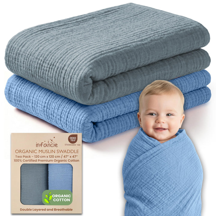 Infancie Organic Cotton Muslin Baby Blanket