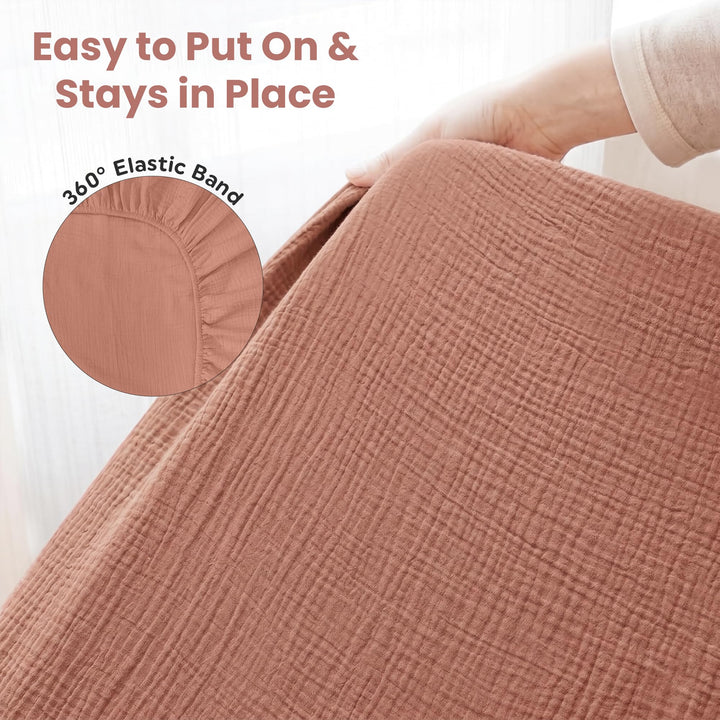 100% Organic Cotton Muslin Baby Bassinet Baby Sheet 33 X 17 Inch Soft Breathable Lightweight Stretchable Bed Sheet 2 Pack Gentle On Skin Durable Snug Fit Sheet for Newborn Bassinet Mattress