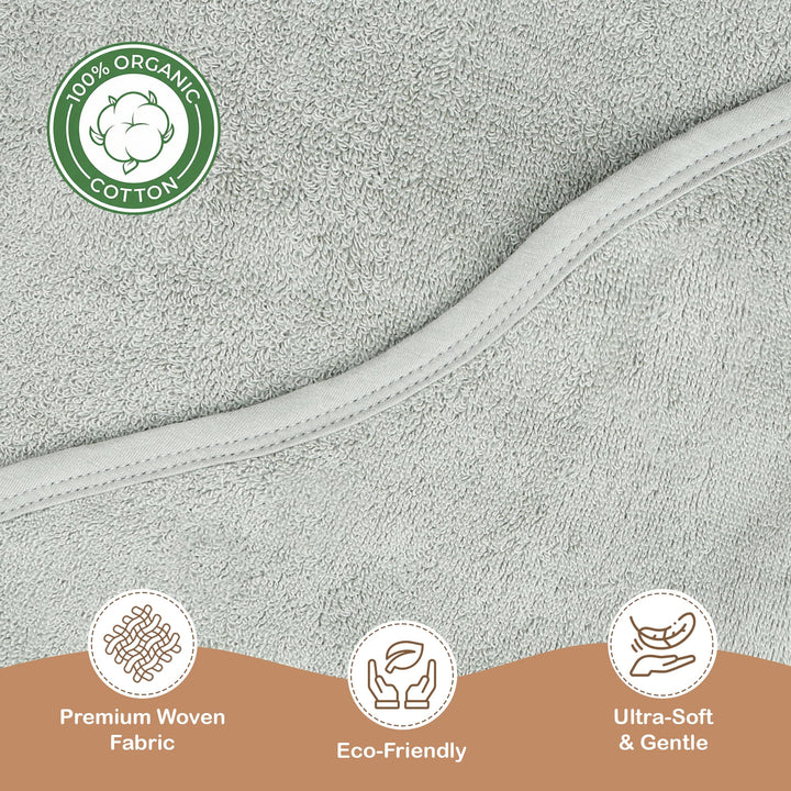 100% Organic Cotton Plush Woven Hooded Baby Bath Towels - Soft and Absorbent 31x31 Inches for Newborns and Kids, Hooded Baby Towels, Premium Infant Towels (Ivory)