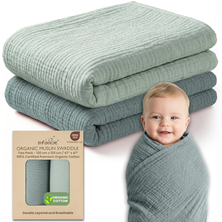 Infancie Organic Cotton Muslin Baby Blanket